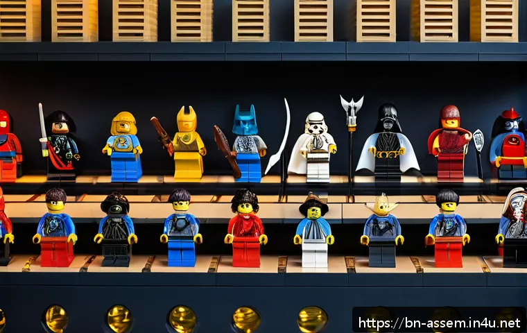 레고 초보자를 위한 피규어 가이드 - A detailed and vibrant display of a diverse LEGO figure collection showcasing both retro and modern ...
