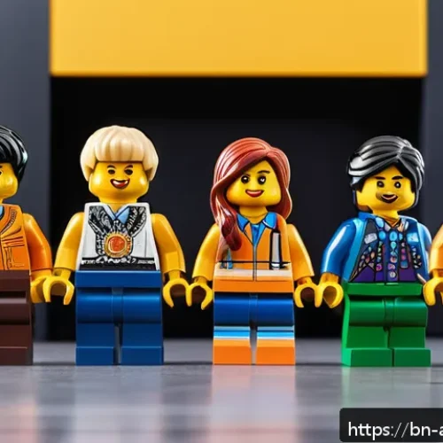 Home 31 레고로 만든 캐릭터의 인기 비결 - A highly detailed modern LEGO character scene showing diverse minifigures with expressive faces, int...